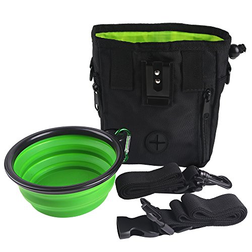 RCruning-EU Bolsa Premios Perro Tratamiento de Cintura Bolsa Bolso Manos Libre Mascota Perro Entrenamiento Alimentos Bolsa de Cintura con dispensador de Bolsa Caca