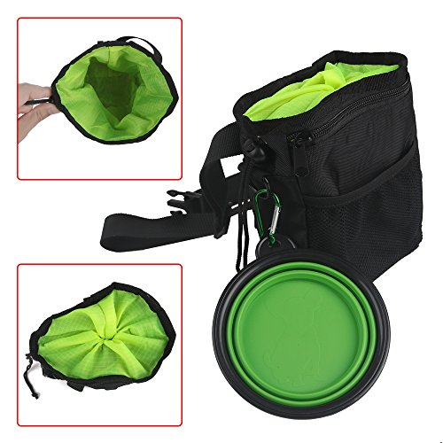 RCruning-EU Bolsa Premios Perro Tratamiento de Cintura Bolsa Bolso Manos Libre Mascota Perro Entrenamiento Alimentos Bolsa de Cintura con dispensador de Bolsa Caca