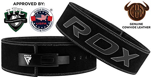 RDX Cinturon Musculacion para Power Lifting Gimnasio Entrenamiento | Aprobado por IPL y USPA |4" Lumbar Palanca Hebilla Peso Levantamiento Cinturón para Gym Fitness, Muscular Xfit Ejercicio, Deadlifts