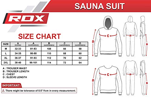 RDX Traje Sauna Entrenamiento Gimnasio Trajes de Sudoración Triatlon Ejercicio Sudor Chándal Pérdida De Peso con Capucha Deportiva Hombres Mujer Fitness Track Suit Yoga Running Chaqueta Pantalón
