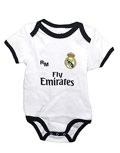 Real Madrid FC Body Niños - Producto Oficial Primera equipación 2018/2019 (1 Mes)
