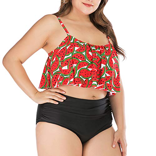 REALDE Mujer 2 Piezas Fruta Impreso Traje de Baño Monokinis Bikini Conjunto de Bikini Mujer de Cintura Alta Espagueti Bañador Ropa de Playa Tallas Grandes Verano Bañadores Sexy Conjunto de Bikini de