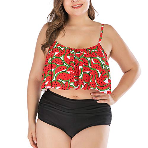 REALDE Mujer 2 Piezas Fruta Impreso Traje de Baño Monokinis Bikini Conjunto de Bikini Mujer de Cintura Alta Espagueti Bañador Ropa de Playa Tallas Grandes Verano Bañadores Sexy Conjunto de Bikini de
