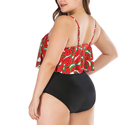 REALDE Mujer 2 Piezas Fruta Impreso Traje de Baño Monokinis Bikini Conjunto de Bikini Mujer de Cintura Alta Espagueti Bañador Ropa de Playa Tallas Grandes Verano Bañadores Sexy Conjunto de Bikini de