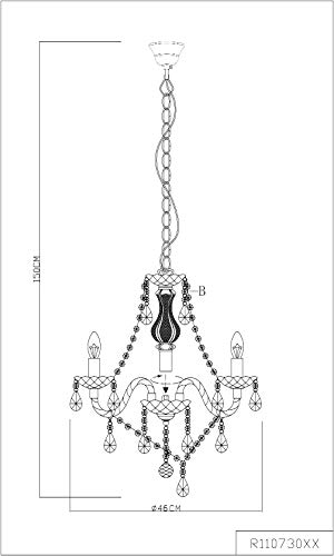 Reality Luster - Lámpara colgante de 3 luces. Necesarias 3 bombillas E14 de máximo 40W excluidas. Cuerpo acrílico multicolor