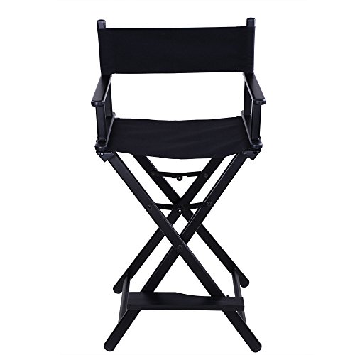 ReaseJoy Aluminio Plegable Taburete de Artista de Maquillaje Profesional Silla Director Painter portátil Ligero Negro
