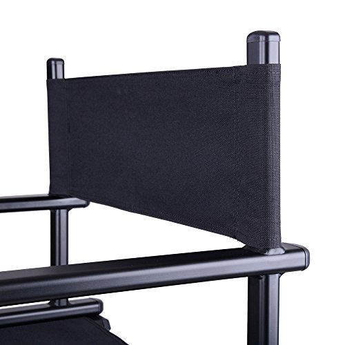 ReaseJoy Aluminio Plegable Taburete de Artista de Maquillaje Profesional Silla Director Painter portátil Ligero Negro