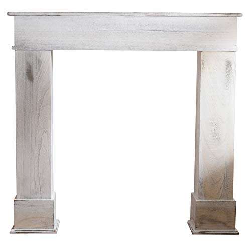 Rebecca Mobili Imitación de Chimenea, Marco de Chimenea Blanco, Madera, Estilo Retro, para Sala de Estar, Ideas para Decorar el hogar - Medidas: 99 x 104 x 21 cm (AxANxF) - Art. RE4865