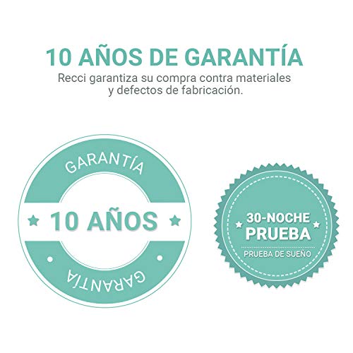 RECCI - Topper Colchón de Espuma 135x190cm, Topper Viscoelástica con Alivio de la Presión, Sobrecolchón Hipoalergénico de Bambú - Extraíble y Lavable en Lavadora, CertiPUR-EU (135 x 190 x 6cm)