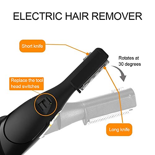 Recortador de cejas, depilador de cejas eléctrico para mujeres con peine, depiladora de cejas Herramienta de eliminación de vello de la cara del cuerpo Recortador de precisión para la cara Barbilla