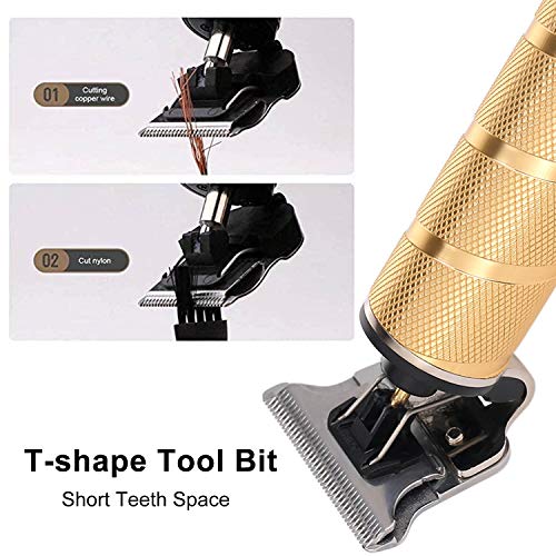 Recortadora Eléctrica para Hombres, Anself Cortadora de Cabello Eléctrica Profesional Impermeable USB Recargable para Uso Doméstico y Peluquería (Dorado)