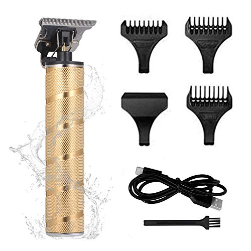 Recortadora Eléctrica para Hombres, Anself Cortadora de Cabello Eléctrica Profesional Impermeable USB Recargable para Uso Doméstico y Peluquería (Dorado)