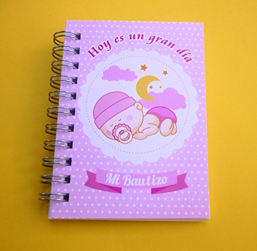 Recuerdos, Regalos y Detalles Originales Para Invitados Bautizo y Baby Shower Niña - Pack 30 Libretas para Bautizos niña con Mini Bolígrafo - ¡Tus Familiares y Amigos Alucinarán!