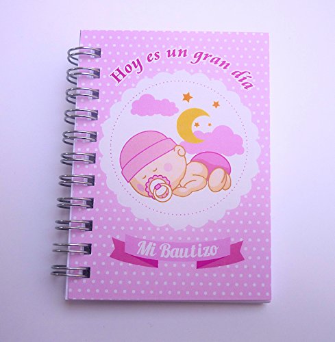 Recuerdos, Regalos y Detalles Originales Para Invitados Bautizo y Baby Shower Niña - Pack 30 Libretas para Bautizos niña con Mini Bolígrafo - ¡Tus Familiares y Amigos Alucinarán!