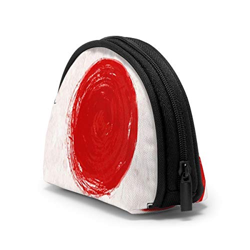 Red Sun Circle Tradicional Japón Japón Mujeres Niñas Shell Cosmético Maquillaje Bolsa de Almacenamiento Monedas de Compras al Aire Libre Monedero Organizador