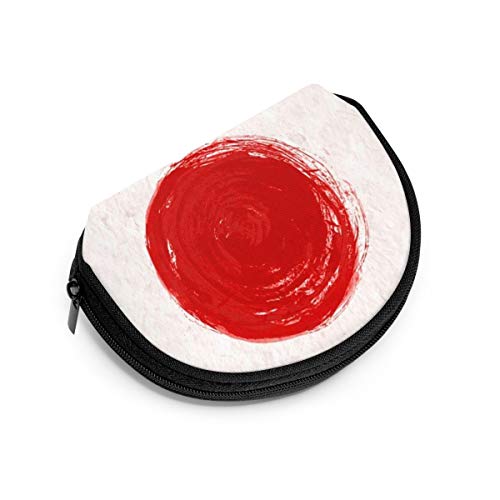 Red Sun Circle Tradicional Japón Japón Mujeres Niñas Shell Cosmético Maquillaje Bolsa de Almacenamiento Monedas de Compras al Aire Libre Monedero Organizador