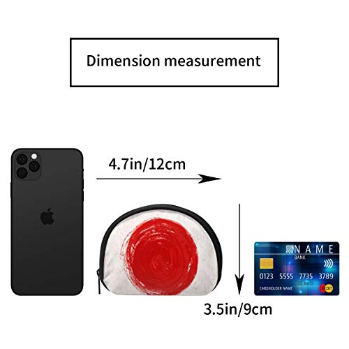 Red Sun Circle Tradicional Japón Japón Mujeres Niñas Shell Cosmético Maquillaje Bolsa de Almacenamiento Monedas de Compras al Aire Libre Monedero Organizador