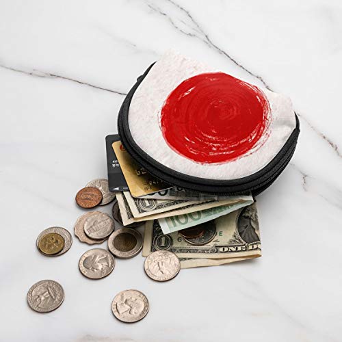 Red Sun Circle Tradicional Japón Japón Mujeres Niñas Shell Cosmético Maquillaje Bolsa de Almacenamiento Monedas de Compras al Aire Libre Monedero Organizador