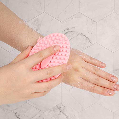 Redcherry Cepillo corporal de silicona, 2 piezas, cepillo exfoliante para el cuerpo para cepillado húmedo o seco para mejorar la circulación sanguínea.