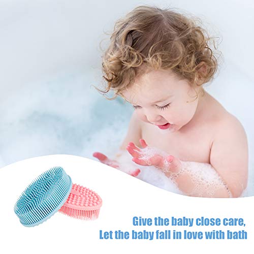 Redcherry Cepillo corporal de silicona, 2 piezas, cepillo exfoliante para el cuerpo para cepillado húmedo o seco para mejorar la circulación sanguínea.