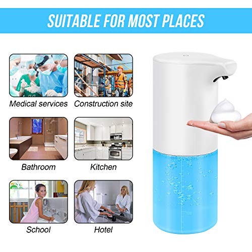 Redmoo Dispensador automático de jabón, Dispensador automático de jabón con Sensor Dispensador de jabón en Espuma con Sensor de Infrarrojos 350ml Dispensador de para cocinas, baños, aseos