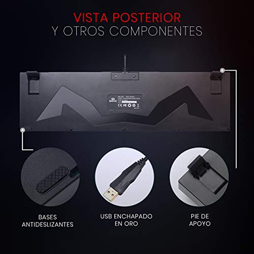 Redragon K551RGB MITRA Teclado Mecánico Gaming, RGB, Reforzado, Switches Outemu Blue, Distribución Española - Color Negro - PC Windows compatible
