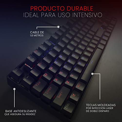Redragon K551RGB MITRA Teclado Mecánico Gaming, RGB, Reforzado, Switches Outemu Blue, Distribución Española - Color Negro - PC Windows compatible