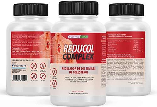 Reductor del Colesterol | Reduce y Mantiene en niveles sanos tu Colesterol | Levadura de Arroz rojo + Coenzima Q10 + Resveratrol + Mango Africano + Vitamina D | Fórmula Natural 100% eficaz | 60 Caps.