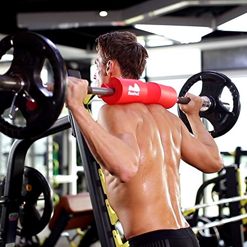 REEHUT Barbell Squat Pad - Almohadilla de protección ergonómica Avanzada para Cuello y Hombros para Sentadillas, Sentadillas y Empuje de Cadera - Negro