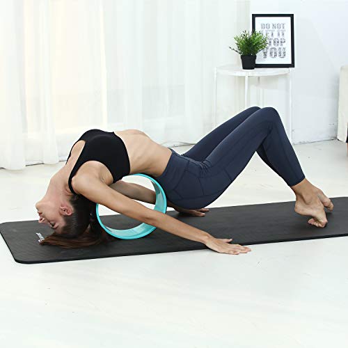 REEHUT Rueda de Yoga para la Dharma 32cm×13cm, Mejorar la Flexibilidad y Resistencia y Aliviar el Dolor y Estrés en su Espalda y Hombros de -Incluye Guía de Posturas en Formato electrónico (Rosa)