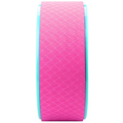 REEHUT Rueda de Yoga para la Dharma 32cm×13cm, Mejorar la Flexibilidad y Resistencia y Aliviar el Dolor y Estrés en su Espalda y Hombros de -Incluye Guía de Posturas en Formato electrónico (Rosa)