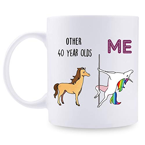 Regalo de 40 cumpleaños para mujeres, regalo de cumpleaños de 1979 para mujeres, 40 años de edad, regalos de cumpleaños para mamá, esposa, amiga, hermana, ella, colega, compañero de trabajo – 11 oz