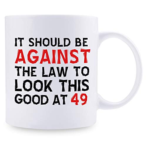 Regalos de 49 cumpleaños para mujeres, regalos de cumpleaños de 1970 para mujeres, regalos de 49 años de edad, taza de café para mamá, esposa, amiga, hermana, ella, tía, 11 onzas