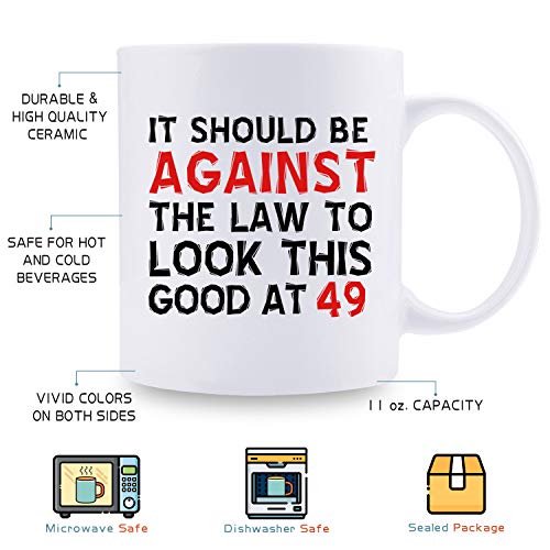 Regalos de 49 cumpleaños para mujeres, regalos de cumpleaños de 1970 para mujeres, regalos de 49 años de edad, taza de café para mamá, esposa, amiga, hermana, ella, tía, 11 onzas