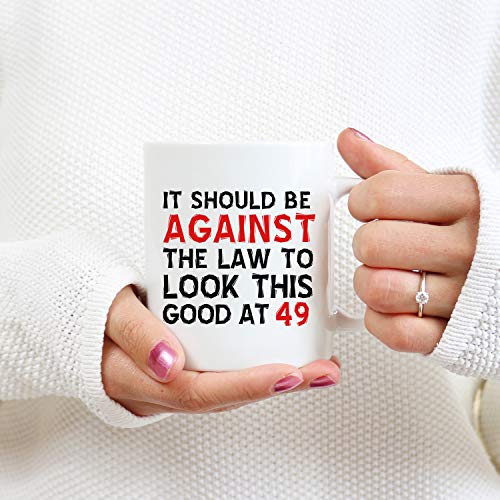 Regalos de 49 cumpleaños para mujeres, regalos de cumpleaños de 1970 para mujeres, regalos de 49 años de edad, taza de café para mamá, esposa, amiga, hermana, ella, tía, 11 onzas