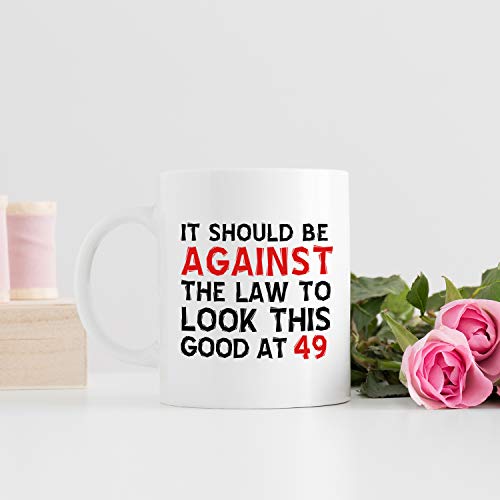 Regalos de 49 cumpleaños para mujeres, regalos de cumpleaños de 1970 para mujeres, regalos de 49 años de edad, taza de café para mamá, esposa, amiga, hermana, ella, tía, 11 onzas