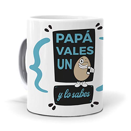 Regalos Dia del Padre - Taza, libreta Mini y boli Papa Vales un Huevo