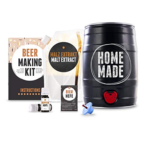 Regalos para hombres – Kit de elaboración de cerveza – Cerveza estilo Oktoberfest en un barril de 5 litros, listo en 7 días, regalo de cumpleaños perfecto – todo incluido – por Brewbarrel/Braufässchen