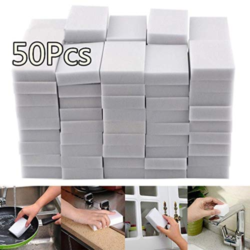 Regard L 50PCS White Sponge Cleaner Multi-Functional Kitchen Dish Herramientas de Limpieza de baño