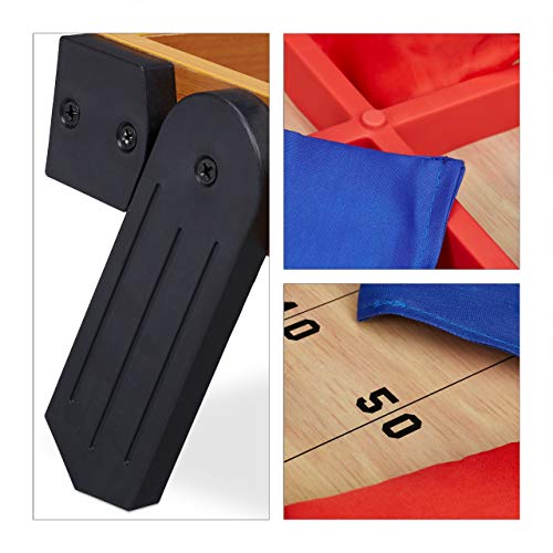 Relaxdays Juegos de Habilidad 2 en 1 Cornhole y Tic TAC Toe, Madera-Tela-Arena, Multicolor, 4 x 29,5 x 51 cm, (10022795)