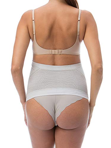 RelaxMaternity 5400 (Blanco/Silver, XL) Banda Faja premamá con Hilo de Plata para Soporte Abdominal Durante el Embarazo