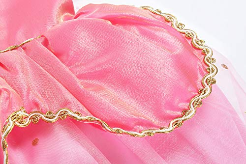 ReliBeauty--Vestido del Traje de la Princesa Aurora Vestuario del La Bella Durmiente Vestido de Tul con la Lentejuela y el Ornamento de Oro Cosplay de Halloween para niña – Rosa?4-5 años