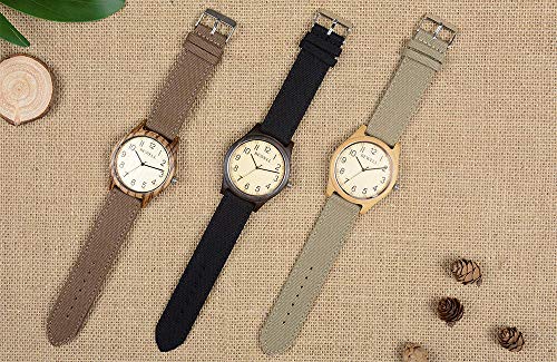 Relogio Reloj De Bambú Famoso De La Marca De Madera del Reloj Analógico Digital Mujeres De Los Hombres del Reloj Masculino Relojes Masculino Femenino Hyococ (Color : Brown)