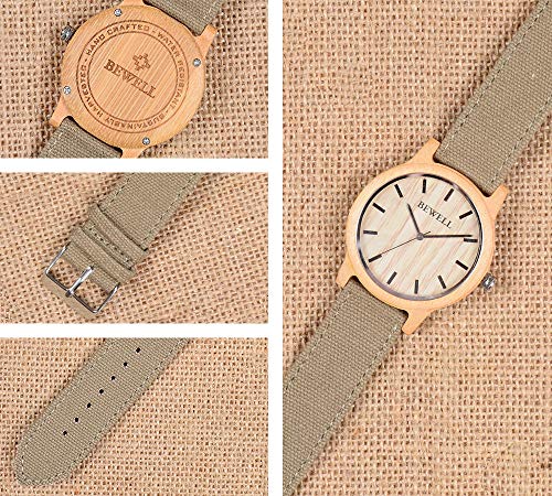 Relogio Reloj De Bambú Famoso De La Marca De Madera del Reloj Analógico Digital Mujeres De Los Hombres del Reloj Masculino Relojes Masculino Femenino Hyococ (Color : Brown)