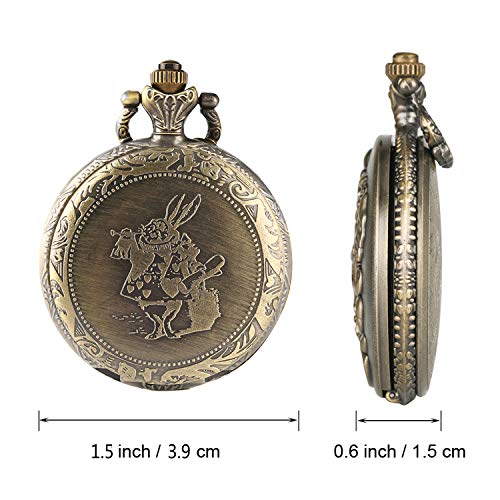 Reloj de bolsillo para hombre, romántico reloj de bolsillo de bronce Alicia en el país de las maravillas, bonito reloj, regalos para hombres – Jlyshop reloj de bolsillo