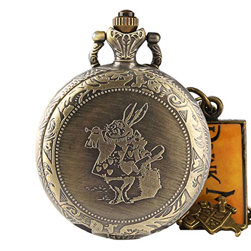 Reloj de bolsillo para hombre, romántico reloj de bolsillo de bronce Alicia en el país de las maravillas, bonito reloj, regalos para hombres – Jlyshop reloj de bolsillo