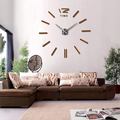 Reloj de pared grande real 3d, espejo apresurado, etiqueta de la pared, sala de estar, decoración para el hogar, relojes de moda, relojes de pared de cuarzo, rosa, 47 pulgadas