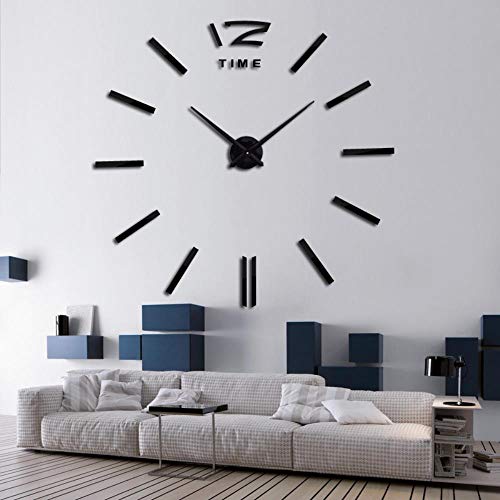 Reloj de pared grande real 3d, espejo apresurado, etiqueta de la pared, sala de estar, decoración para el hogar, relojes de moda, relojes de pared de cuarzo, rosa, 47 pulgadas