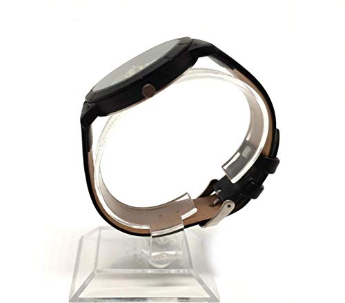 Reloj de pulsera unisex con diseño de búho navideño con hierba en su boca, personalizado, informal, correa de piel, color negro, para hombres y mujeres