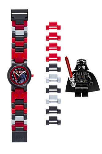 Reloj modificable infantil de Darth Vader de LEGO Star Wars 8020301 con pulsera por piezas y figurita